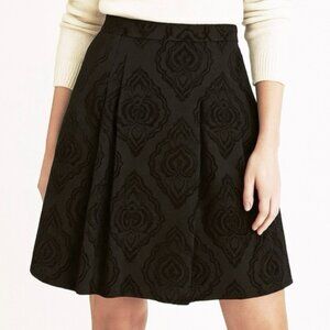 Talbots Black Embossed Brocade Jacquard A-Line Dressy Skirt - Size 6